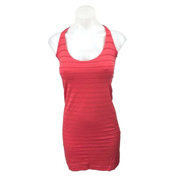 Zara Pink Sleeveless Eyelet Embroidered Cami Camisole Mini Bodycon Tank Dress S - Picture 1 of 4